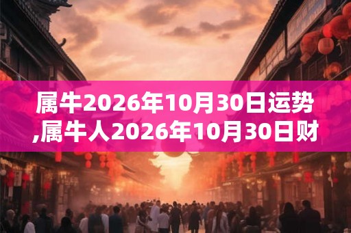 属牛2026年10月30日运势,属牛人2026年10月30日财运,生肖牛2026年10月30日运势