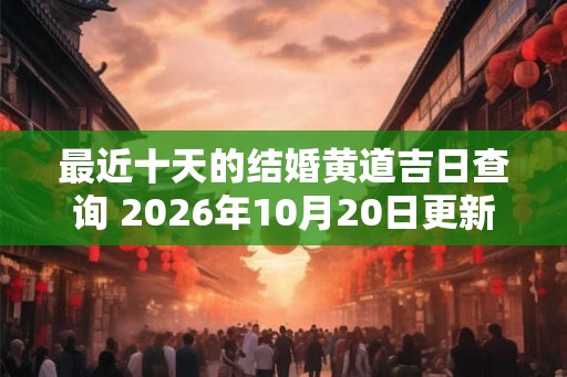 最近十天的结婚黄道吉日查询 2026年10月20日更新