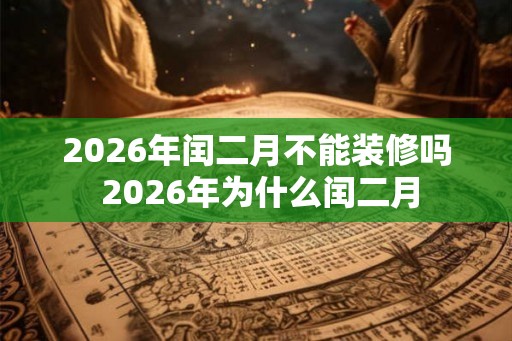 2026年闰二月不能装修吗 2026年为什么闰二月
