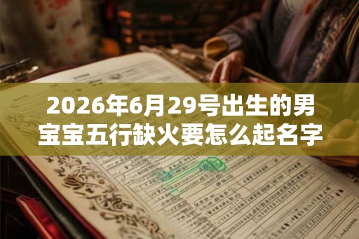 2026年6月29号出生的男宝宝五行缺火要怎么起名字