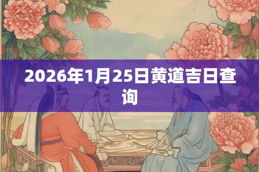 2026年1月25日黄道吉日查询 2026年1月25日黄道吉日查询