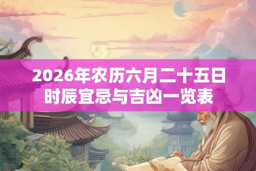 2026年农历六月二十五日时辰宜忌与吉凶一览表 2026年农历六月二十五日时辰宜忌与吉凶一览表