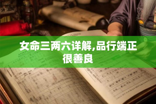 女命三两六详解,品行端正很善良