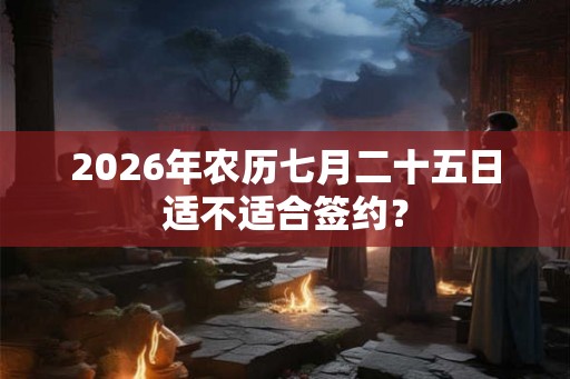 2026年农历七月二十五日适不适合签约？
