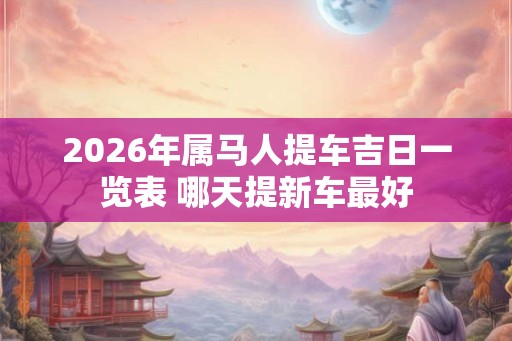 2026年属马人提车吉日一览表 哪天提新车最好 2026年属马人提车吉日一览表 哪天提新车最好