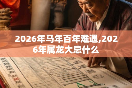 2026年马年百年难遇,2026年属龙大忌什么 2026年马年百年难遇,2026年属龙大忌什么