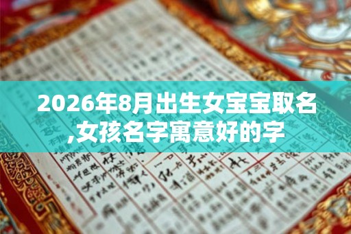 2026年8月出生女宝宝取名,女孩名字寓意好的字