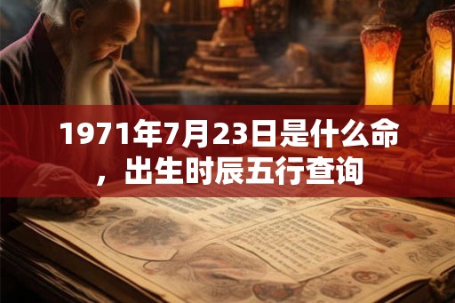 1971年7月23日是什么命，出生时辰五行查询