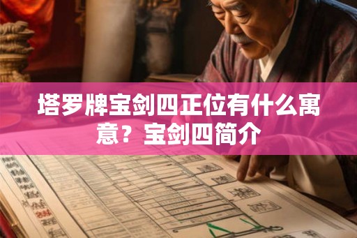 塔罗牌宝剑四正位有什么寓意？宝剑四简介