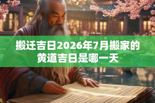 搬迁吉日2026年7月搬家的黄道吉日是哪一天