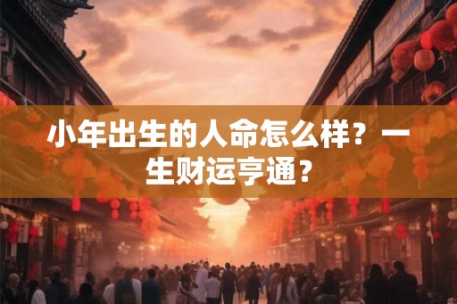 小年出生的人命怎么样？一生财运亨通？