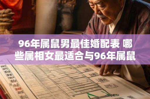 96年属鼠男最佳婚配表 哪些属相女最适合与96年属鼠男结婚