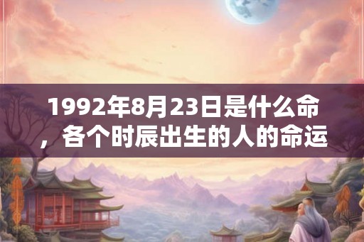 1992年8月23日是什么命，各个时辰出生的人的命运
