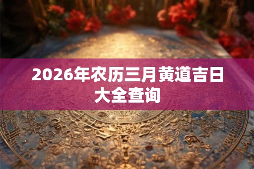 2026年农历三月黄道吉日大全查询