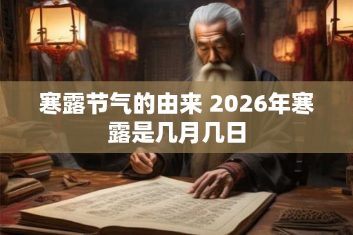 寒露节气的由来 2026年寒露是几月几日