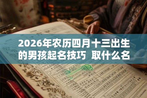 2026年农历四月十三出生的男孩起名技巧  取什么名字好