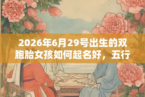 2026年6月29号出生的双胞胎女孩如何起名好，五行属什么？