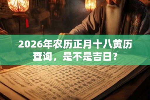 2026年农历正月十八黄历查询,是不是吉日? 2026年农历正月十八黄历查询,是不是吉日?