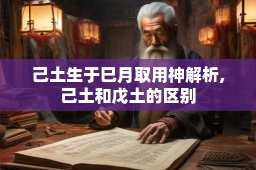 己土生于巳月取用神解析,己土和戊土的区别