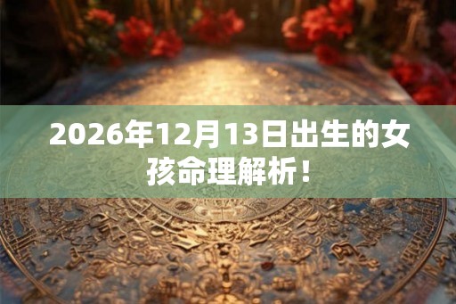 2026年12月13日出生的女孩命理解析！