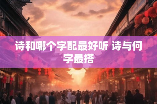 诗和哪个字配最好听 诗与何字最搭