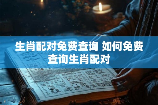生肖配对免费查询 如何免费查询生肖配对