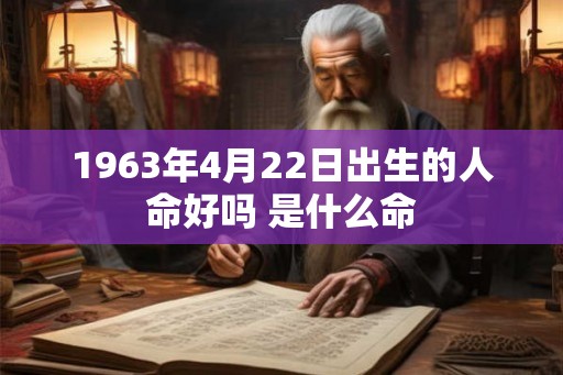 1963年4月22日出生的人命好吗 是什么命