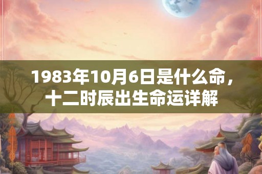 1983年10月6日是什么命,十二时辰出生命运详解 1983年10月6日是什么命,十二时辰出生命运详解