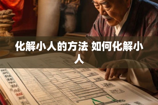 化解小人的方法 如何化解小人