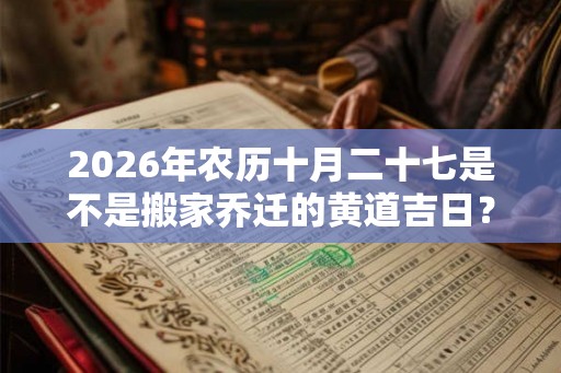 2026年农历十月二十七是不是搬家乔迁的黄道吉日？
