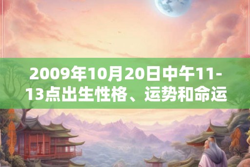 2009年10月20日中午11-13点出生性格、运势和命运