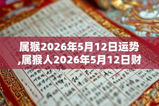 属猴2026年5月12日运势,属猴人2026年5月12日财运,生肖猴2026年5月12日运势