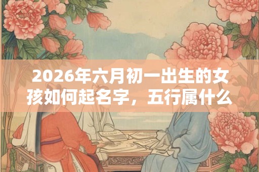 2026年六月初一出生的女孩如何起名字，五行属什么