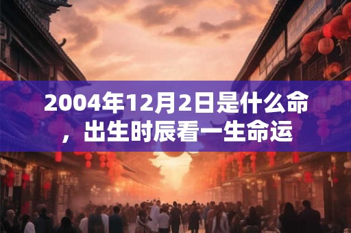 2004年12月2日是什么命，出生时辰看一生命运