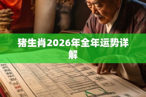 猪生肖2026年全年运势详解