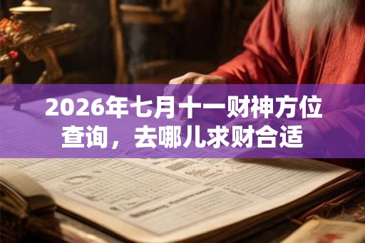 2026年七月十一财神方位查询，去哪儿求财合适