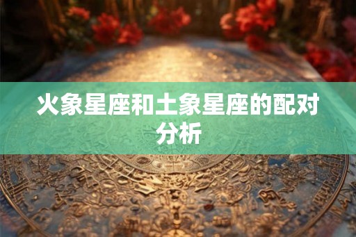 火象星座和土象星座的配对分析