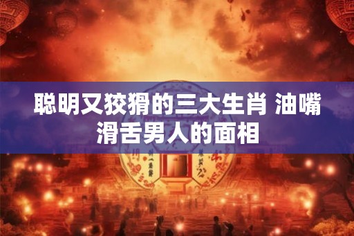 聪明又狡猾的三大生肖 油嘴滑舌男人的面相