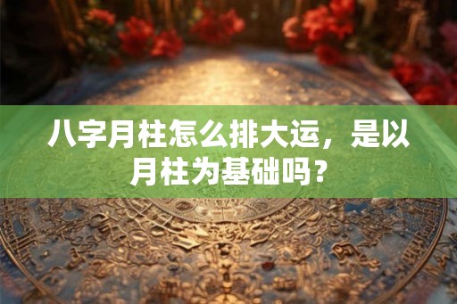 八字月柱怎么排大运,是以月柱为基础吗? 八字月柱怎么排大运,是以月柱为基础吗?