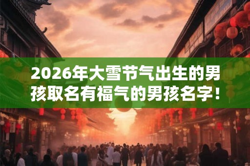 2026年大雪节气出生的男孩取名有福气的男孩名字！