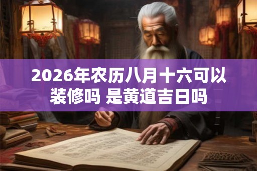 2026年农历八月十六可以装修吗 是黄道吉日吗