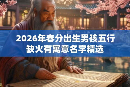 2026年春分出生男孩五行缺火有寓意名字精选