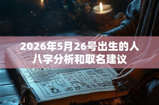2026年5月26号出生的人八字分析和取名建议