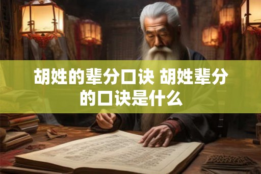 胡姓的辈分口诀 胡姓辈分的口诀是什么 胡姓的辈分口诀 胡姓辈分的口诀是什么