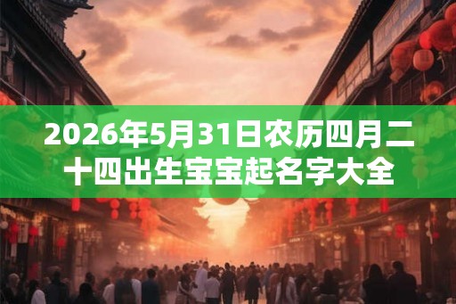 2026年5月31日农历四月二十四出生宝宝起名字大全