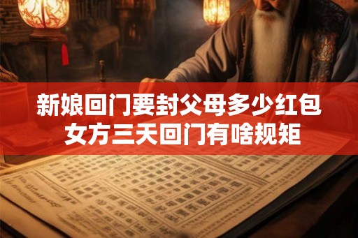 新娘回门要封父母多少红包 女方三天回门有啥规矩