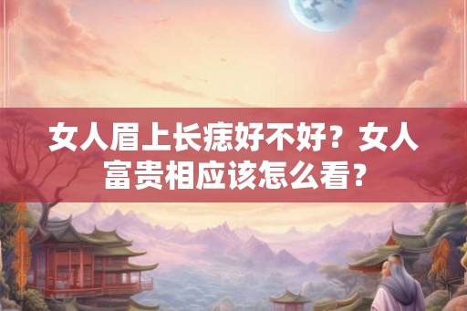 女人眉上长痣好不好？女人富贵相应该怎么看？