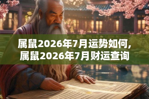 属鼠2026年7月运势如何,属鼠2026年7月财运查询