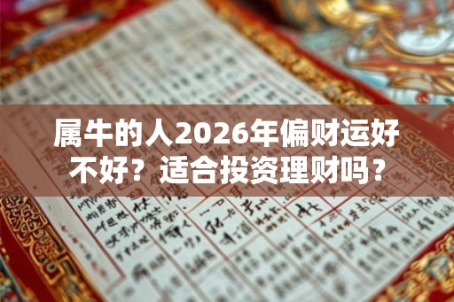 属牛的人2026年偏财运好不好？适合投资理财吗？