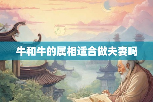 牛和牛的属相适合做夫妻吗 牛和牛的属相适合做夫妻吗